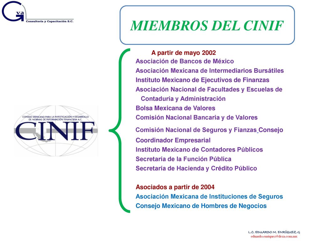 MIEMBROS DEL CINIF Comisión Nacional de Seguros y Fianzas Consejo