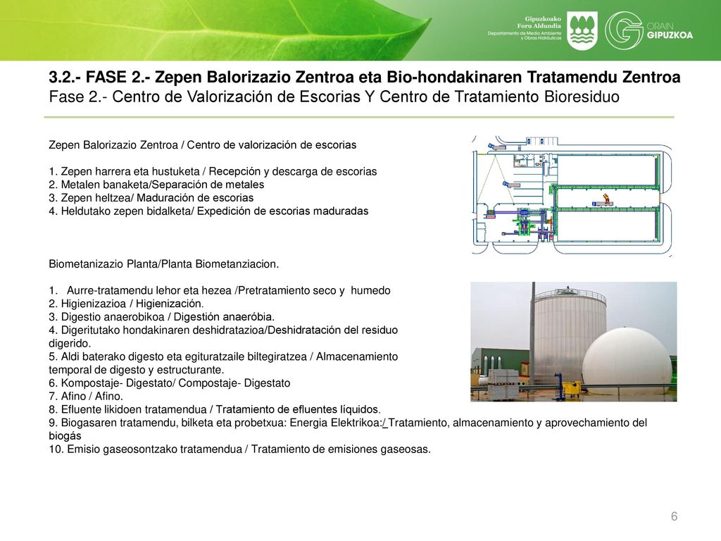 3.2.- FASE 2.- Zepen Balorizazio Zentroa eta Bio-hondakinaren Tratamendu Zentroa Fase 2.- Centro de Valorización de Escorias Y Centro de Tratamiento Bioresiduo