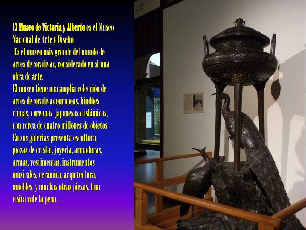 El Museo de Victoria y Alberto es el Museo Nacional de Arte y Diseño.