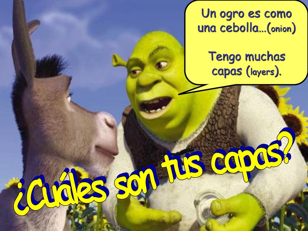 ¿Cuáles son tus capas Un ogro es como una cebolla…(onion)