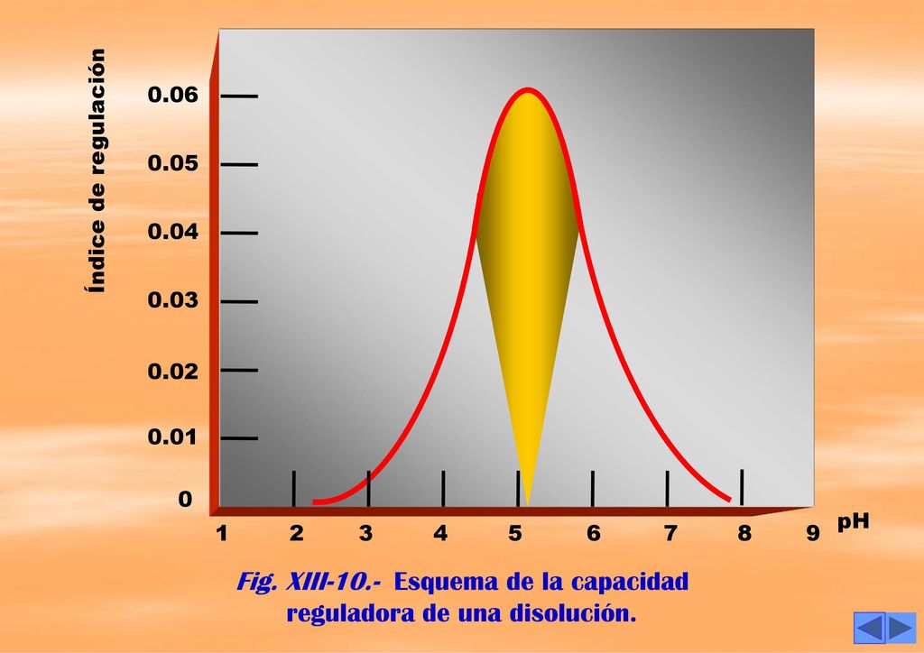 Fig. XIII-10.- Esquema de la capacidad reguladora de una disolución.