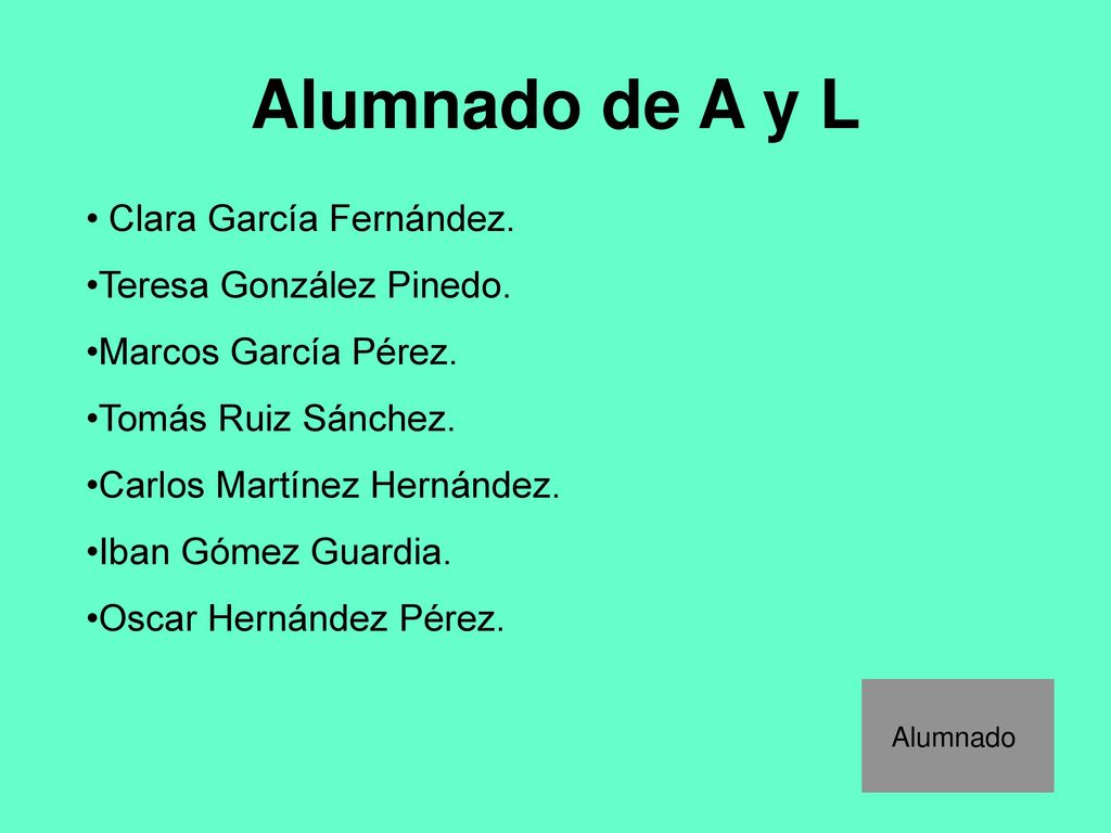 Alumnado de A y L Clara García Fernández. Teresa González Pinedo.