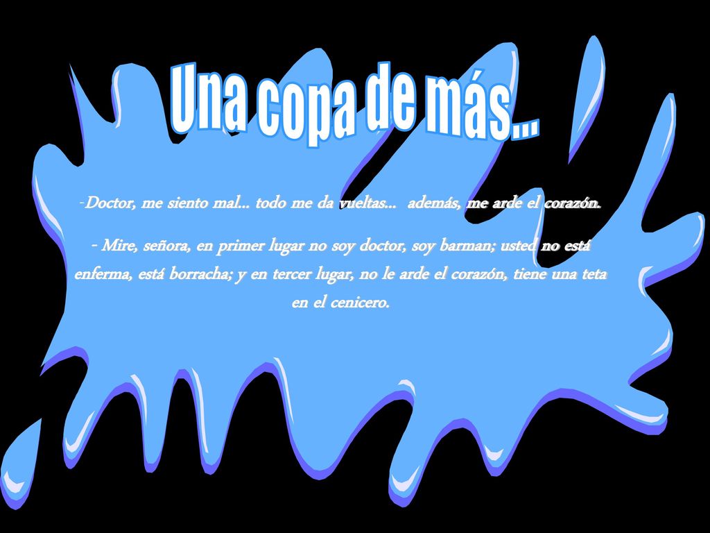Una copa de más... Doctor, me siento mal... todo me da vueltas... además, me arde el corazón.