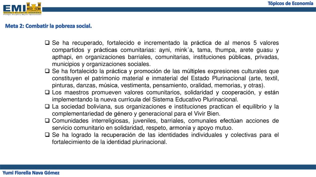 Meta 2: Combatir la pobreza social. Yumi Fiorella Nava Gómez