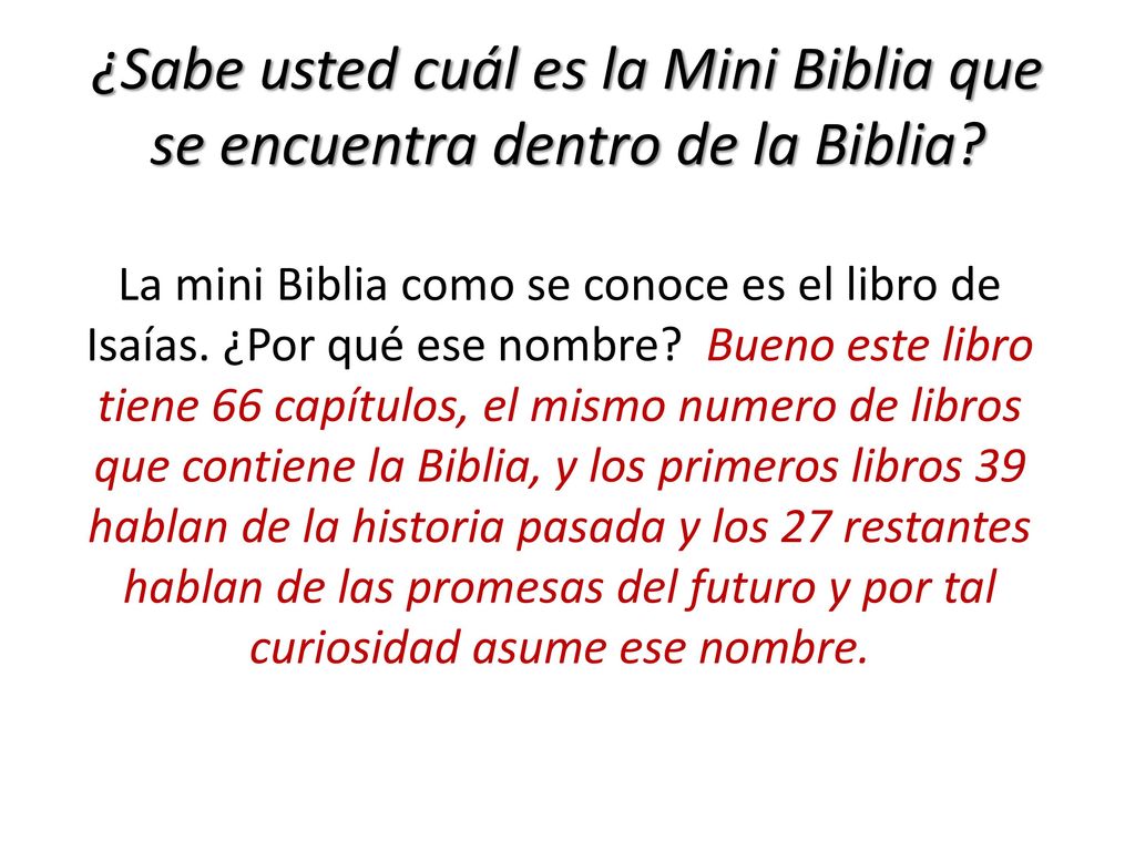 ¿Sabe usted cuál es la Mini Biblia que se encuentra dentro de la Biblia