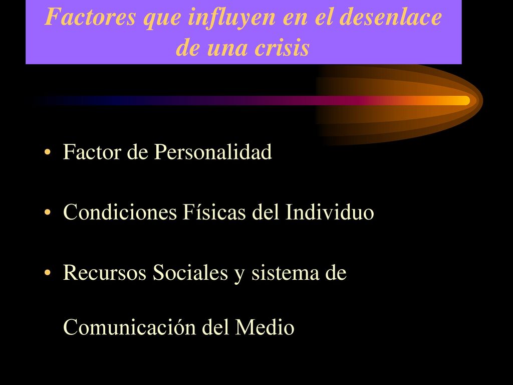 Factores que influyen en el desenlace de una crisis