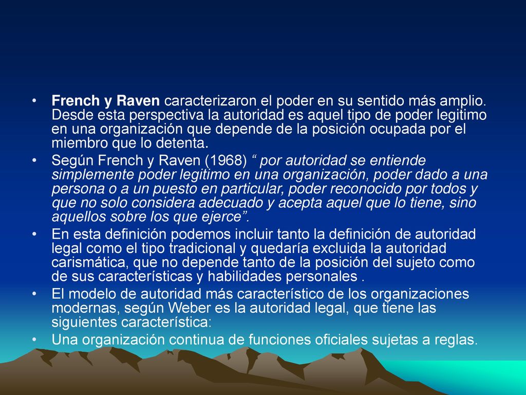 French y Raven caracterizaron el poder en su sentido más amplio