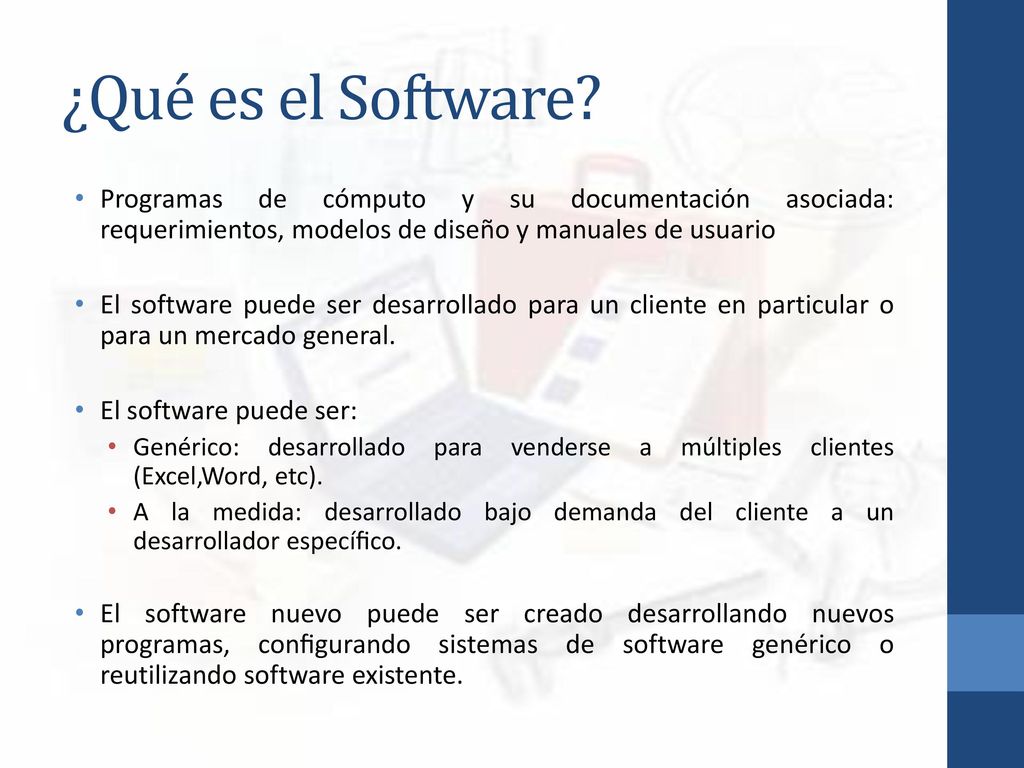 ¿Qué es el Software Programas de cómputo y su documentación asociada: requerimientos, modelos de diseño y manuales de usuario.