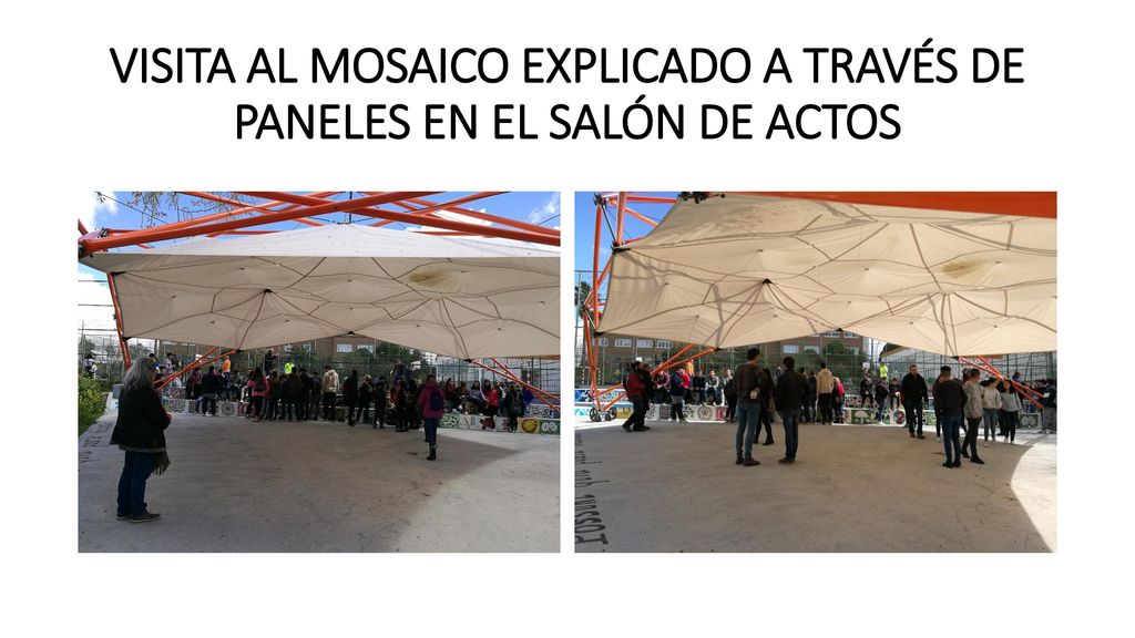 VISITA AL MOSAICO EXPLICADO A TRAVÉS DE PANELES EN EL SALÓN DE ACTOS