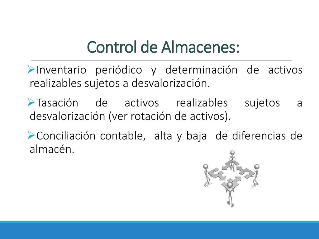 Control de Almacenes: Inventario periódico y determinación de activos realizables sujetos a desvalorización.