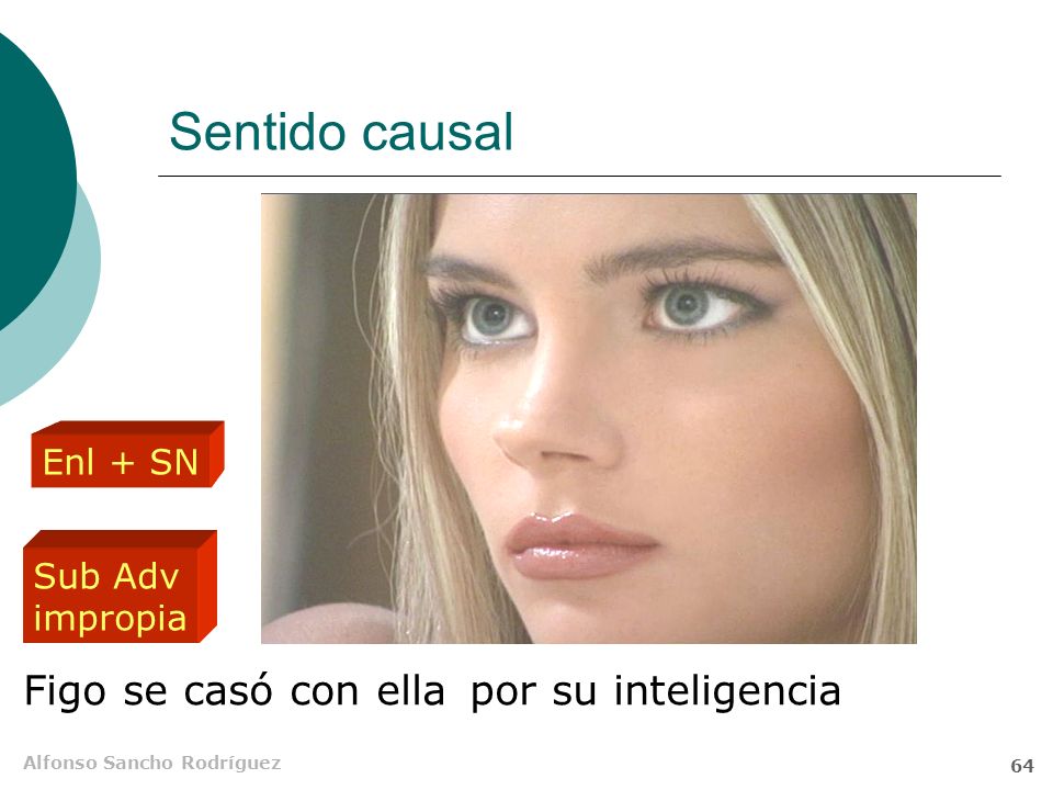Sentido causal Figo se casó con ella por su inteligencia