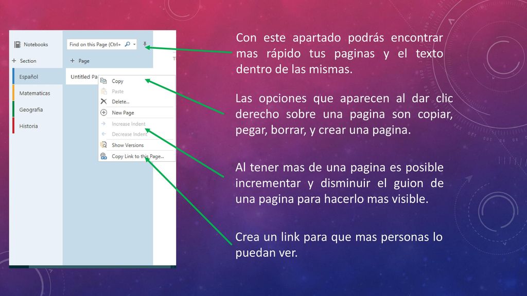 Con este apartado podrás encontrar mas rápido tus paginas y el texto dentro de las mismas.