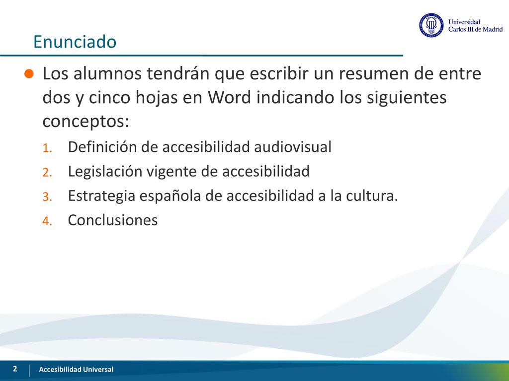 Enunciado Los alumnos tendrán que escribir un resumen de entre dos y cinco hojas en Word indicando los siguientes conceptos: