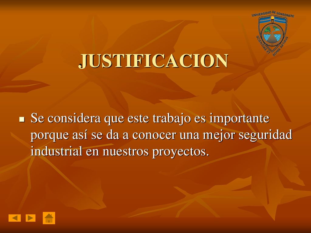 JUSTIFICACION Se considera que este trabajo es importante porque así se da a conocer una mejor seguridad industrial en nuestros proyectos.