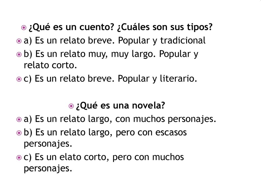 ¿Qué es un cuento ¿Cuáles son sus tipos