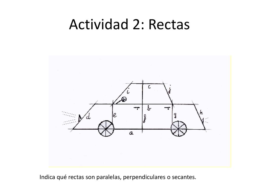 Actividad 2: Rectas Indica qué rectas son paralelas, perpendiculares o secantes.