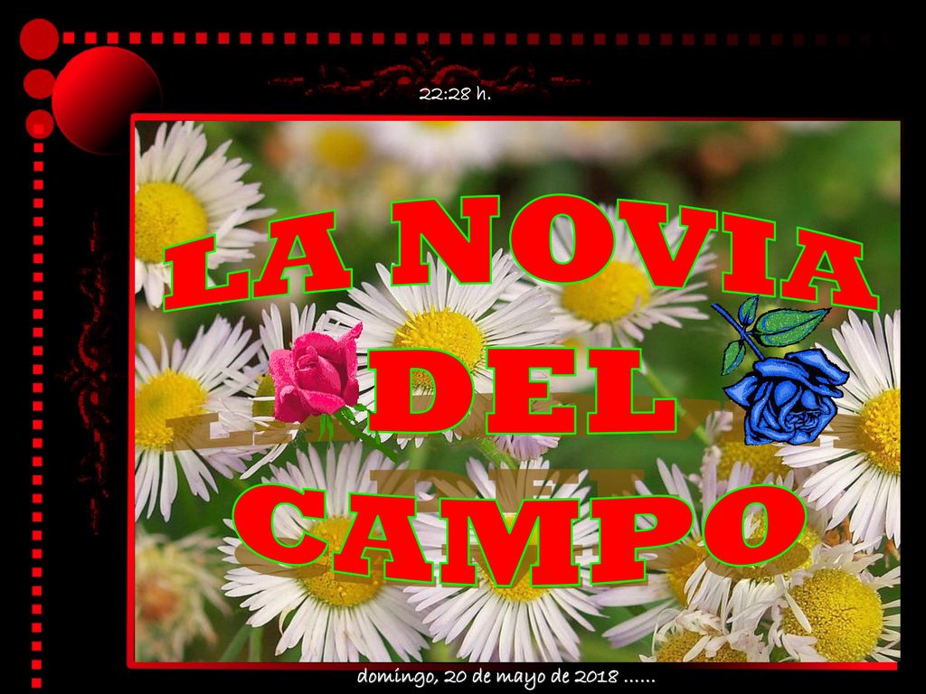 22:28 h. LA NOVIA DEL CAMPO domingo, 20 de mayo de 2018 ……
