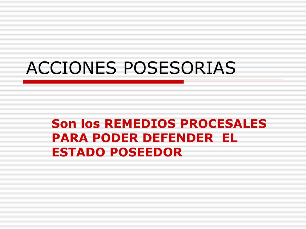 Son los REMEDIOS PROCESALES PARA PODER DEFENDER EL ESTADO POSEEDOR