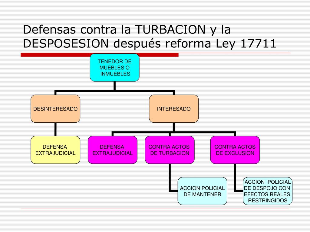 Defensas contra la TURBACION y la DESPOSESION después reforma Ley 17711