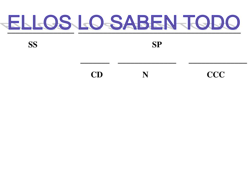 ELLOS LO SABEN TODO ________________ _______________________________________. SS SP.