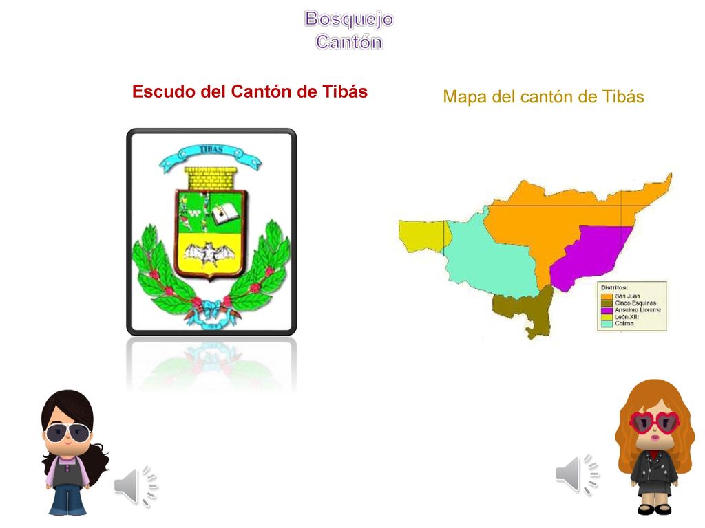 Bosquejo Cantón Escudo del Cantón de Tibás Mapa del cantón de Tibás