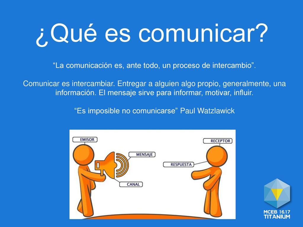 ¿Qué es comunicar La comunicación es, ante todo, un proceso de intercambio .
