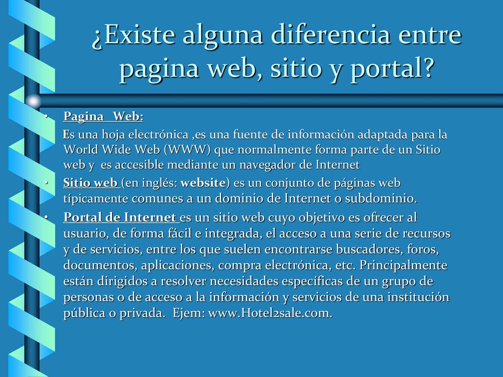 ¿Existe alguna diferencia entre pagina web, sitio y portal