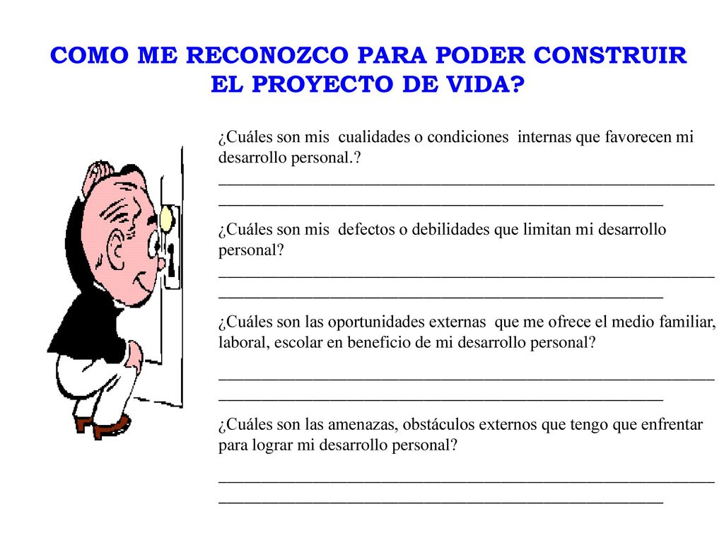 COMO ME RECONOZCO PARA PODER CONSTRUIR EL PROYECTO DE VIDA