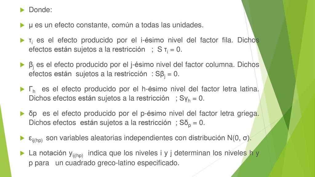 Donde: µ es un efecto constante, común a todas las unidades.