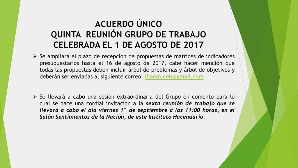 QUINTA REUNIÓN GRUPO DE TRABAJO CELEBRADA EL 1 DE AGOSTO DE 2017