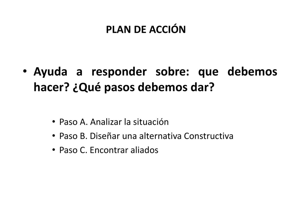 Ayuda a responder sobre: que debemos hacer ¿Qué pasos debemos dar