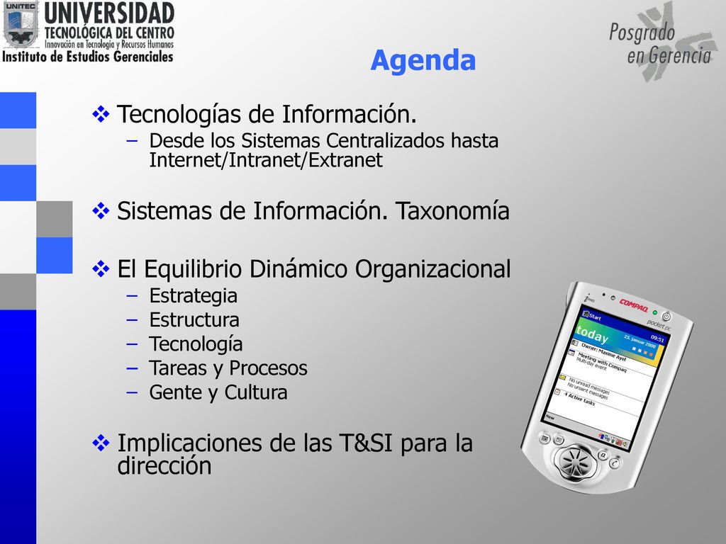 Agenda Tecnologías de Información. Sistemas de Información. Taxonomía
