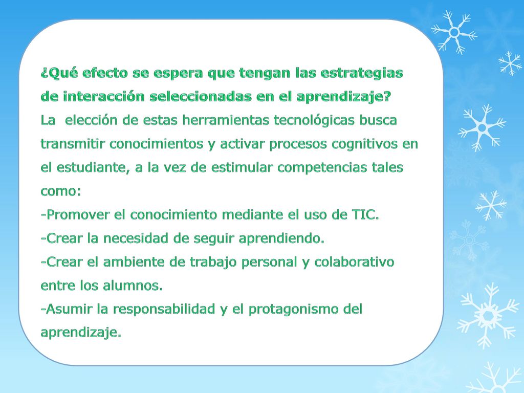 ¿Qué efecto se espera que tengan las estrategias de interacción seleccionadas en el aprendizaje