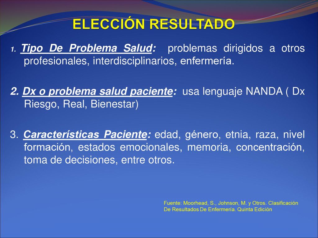 ELECCIÓN RESULTADO 1. Tipo De Problema Salud: problemas dirigidos a otros profesionales, interdisciplinarios, enfermería.