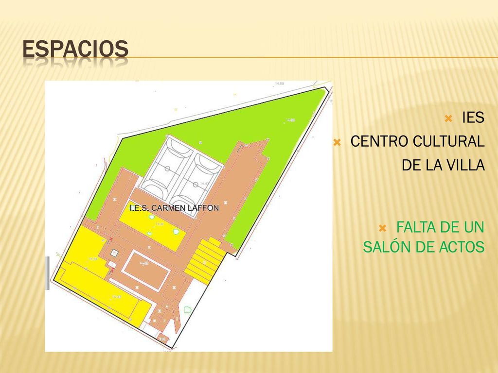 espacios IES CENTRO CULTURAL DE LA VILLA FALTA DE UN SALÓN DE ACTOS
