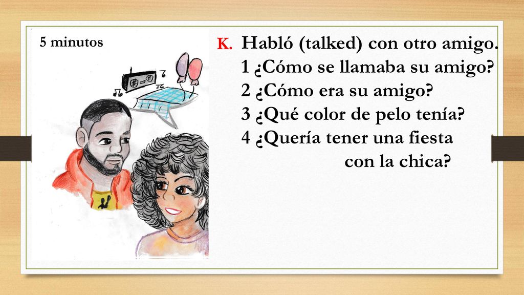 Habló (talked) con otro amigo. 1 ¿Cómo se llamaba su amigo