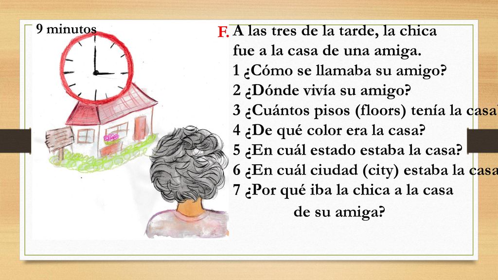 de su amiga A las tres de la tarde, la chica F.