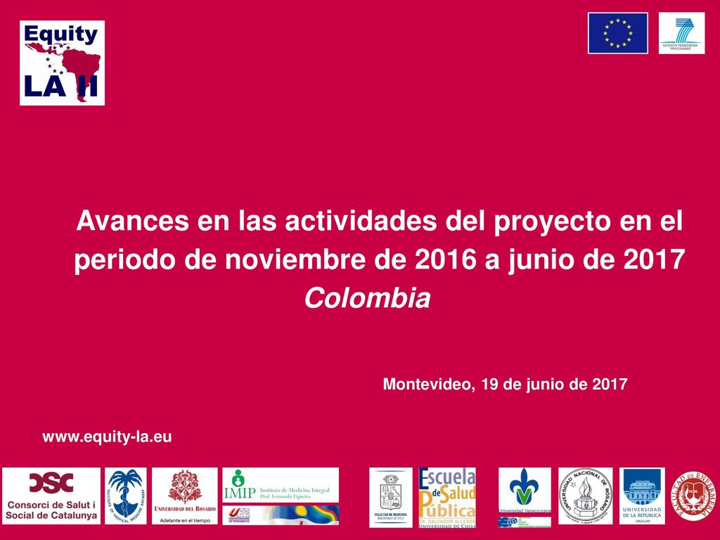 Avances en las actividades del proyecto en el periodo de noviembre de 2016 a junio de 2017