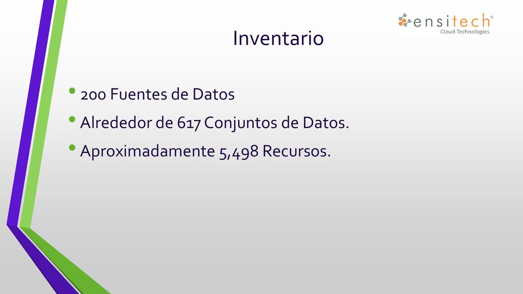 Inventario 200 Fuentes de Datos Alrededor de 617 Conjuntos de Datos.