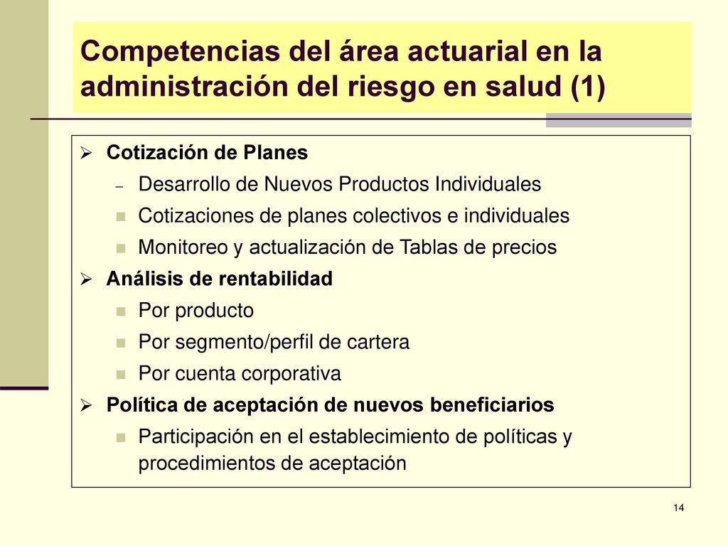 Competencias del área actuarial en la administración del riesgo en salud (1)