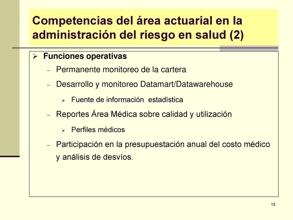 Competencias del área actuarial en la administración del riesgo en salud (2)