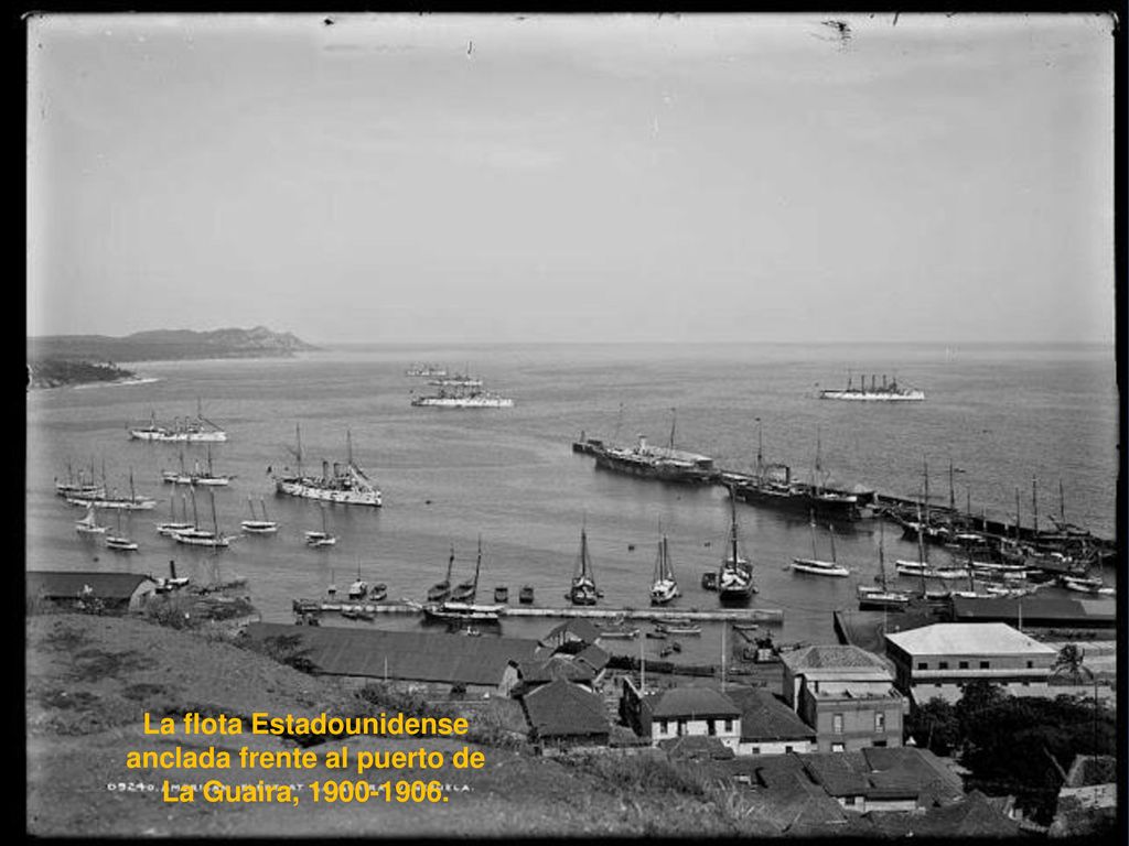 La flota Estadounidense anclada frente al puerto de La Guaira,
