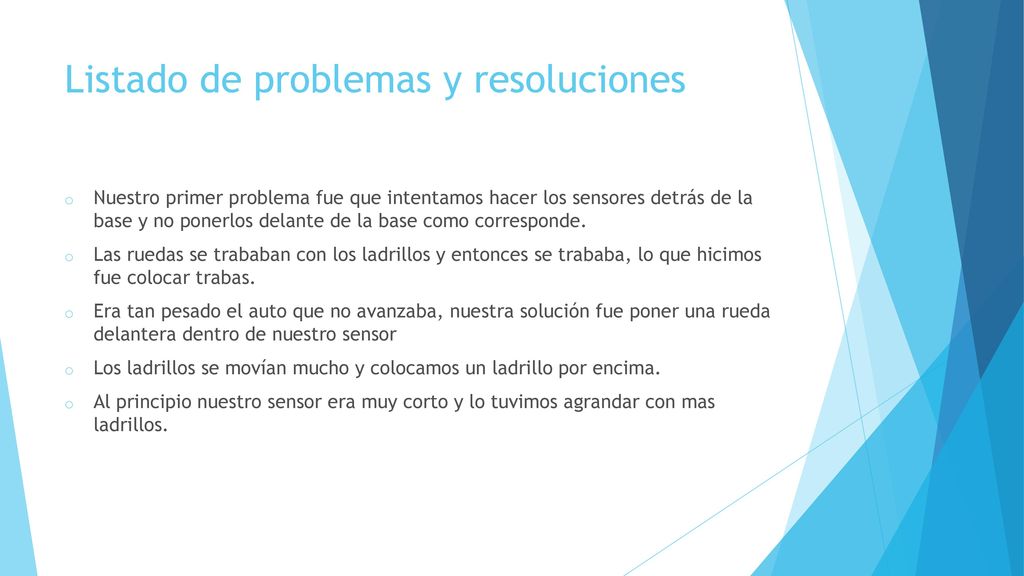 Listado de problemas y resoluciones