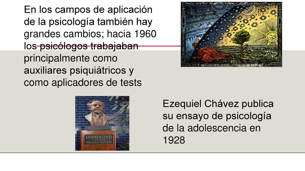 En los campos de aplicación de la psicología también hay grandes cambios; hacia 1960 los psicólogos trabajaban principalmente como auxiliares psiquiátricos y como aplicadores de tests
