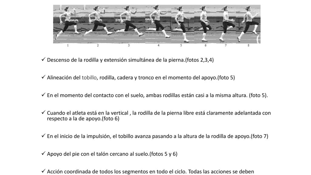 Descenso de la rodilla y extensión simultánea de la pierna