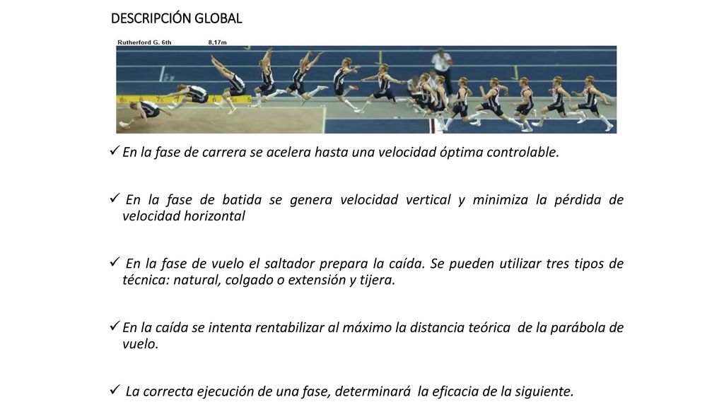 DESCRIPCIÓN GLOBAL En la fase de carrera se acelera hasta una velocidad óptima controlable.