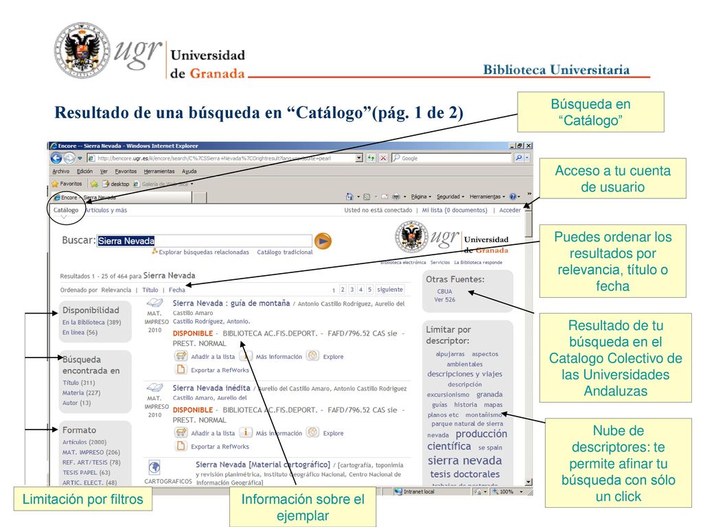 Resultado de una búsqueda en Catálogo (pág. 1 de 2)