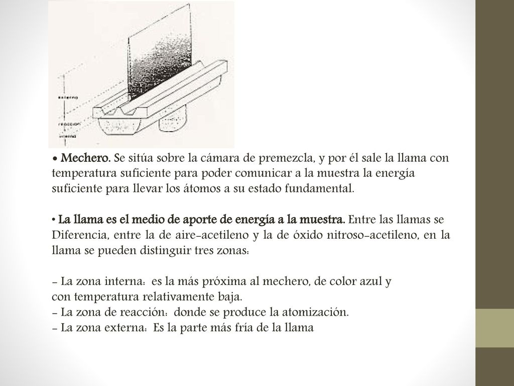 • Mechero. Se sitúa sobre la cámara de premezcla, y por él sale la llama con