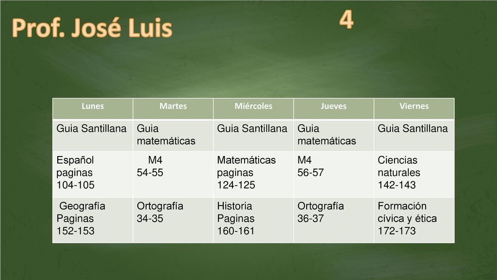 4 Prof. José Luis Guia Santillana Guia matemáticas Español paginas