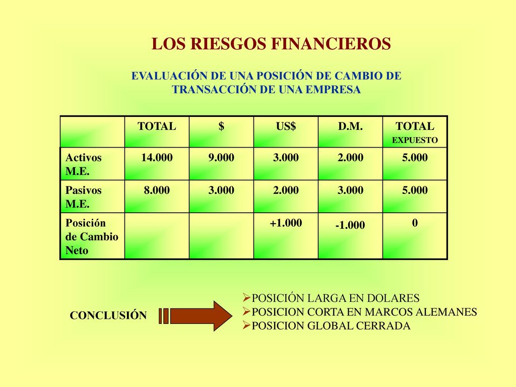 EVALUACIÓN DE UNA POSICIÓN DE CAMBIO DE TRANSACCIÓN DE UNA EMPRESA